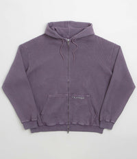 Butter Goods Waffle Zip-Thru Hoodie in Urchin Overdye