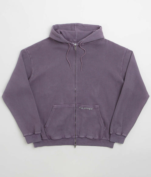 Butter Goods Waffle Zip-Thru Hoodie - Urchin Overdye
