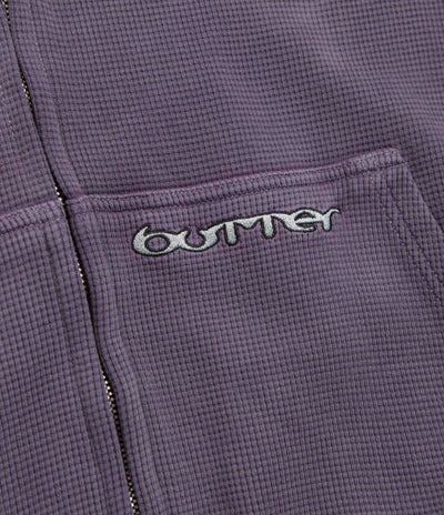 Butter Goods Waffle Zip-Thru Hoodie - Urchin Overdye