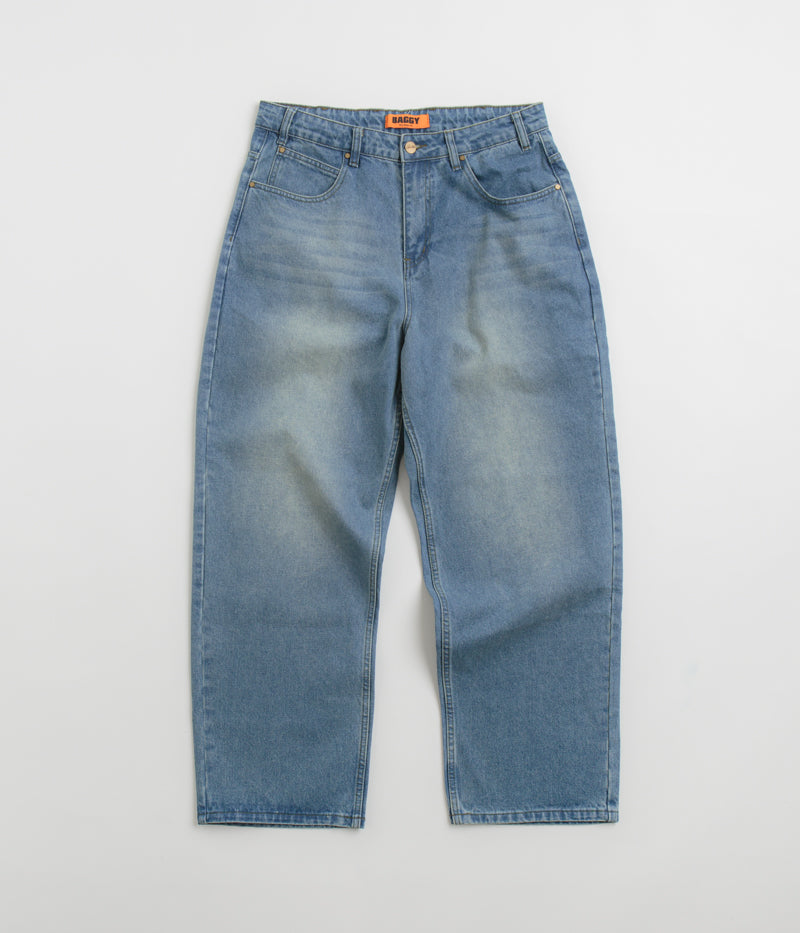 Butter Goods Warped Jeans in Washed Mid Blue