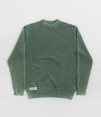 Butter Goods Washed Knitted Sweatshirt in Washed Army
