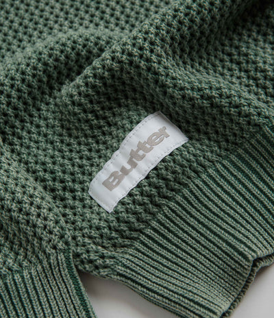 Butter Goods Washed Knitted Sweatshirt in Washed Army