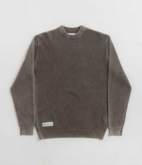 Butter Goods Washed Knitted Sweatshirt in Washed Brown