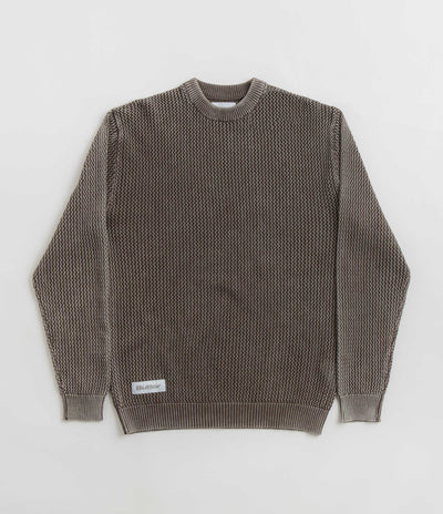 Butter Goods Washed Knitted Sweatshirt in Washed Brown
