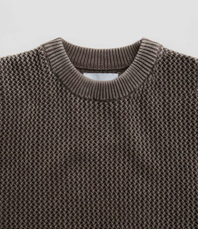 Butter Goods Washed Knitted Sweatshirt in Washed Brown