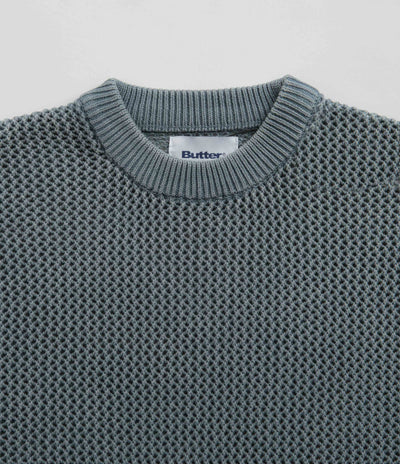 Butter Goods Washed Knitted Sweatshirt - Washed Navy