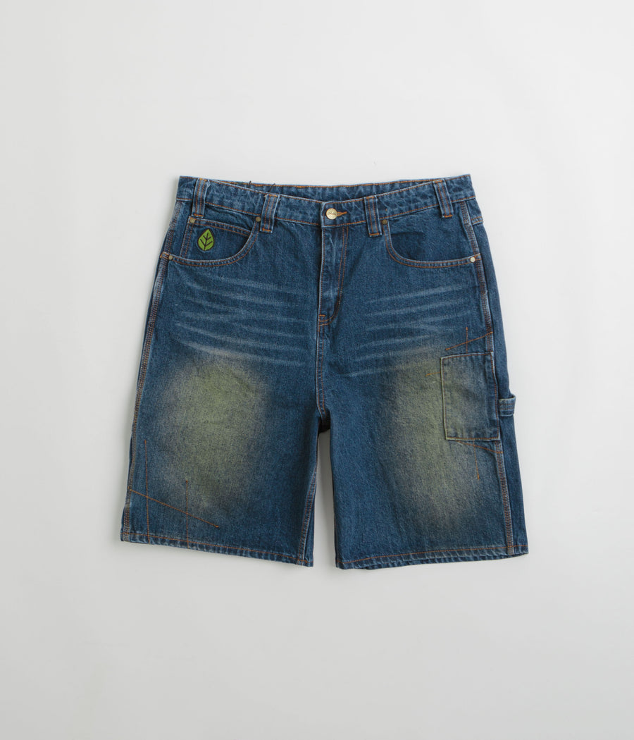 Butter Goods Weathergear Denim Shorts in Repaired Indigo