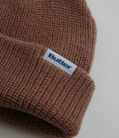 Butter Goods Wharfie Beanie in Brown and White
