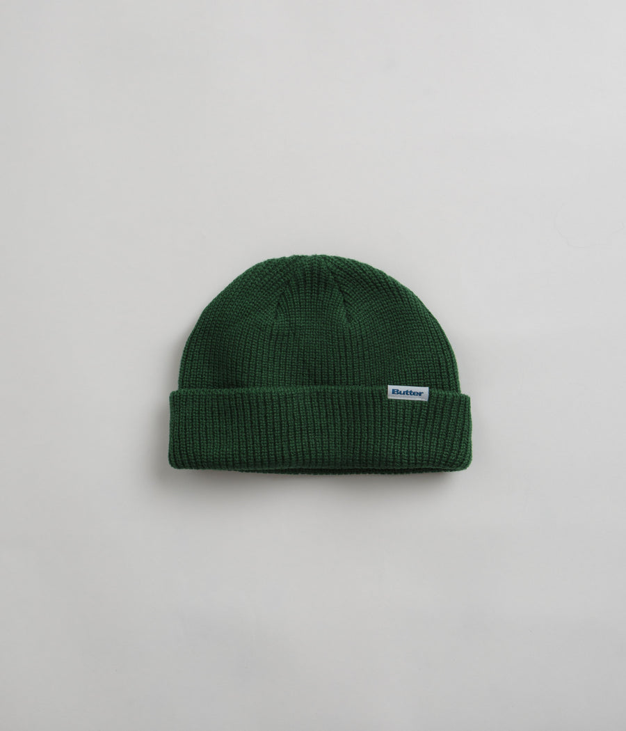 Butter Goods Wharfie Beanie in Forest and White