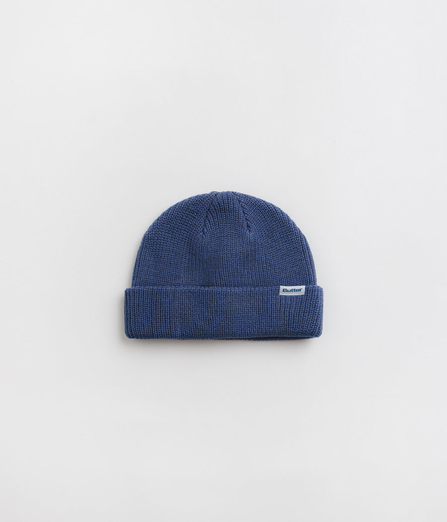 Butter Goods Wharfie Beanie in Slate and White