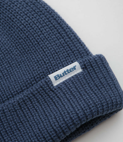 Butter Goods Wharfie Beanie in Slate and White
