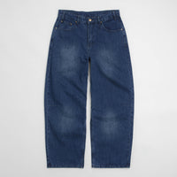 Butter Goods Wide Cut Jeans in Washed Slub Blue thumbnail