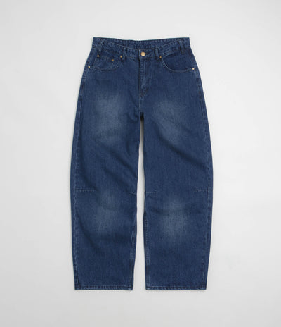Butter Goods Wide Cut Jeans in Washed Slub Blue