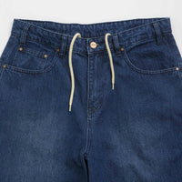 Butter Goods Wide Cut Jeans in Washed Slub Blue thumbnail