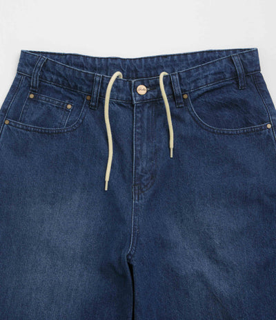 Butter Goods Wide Cut Jeans in Washed Slub Blue