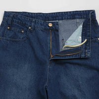 Butter Goods Wide Cut Jeans in Washed Slub Blue thumbnail