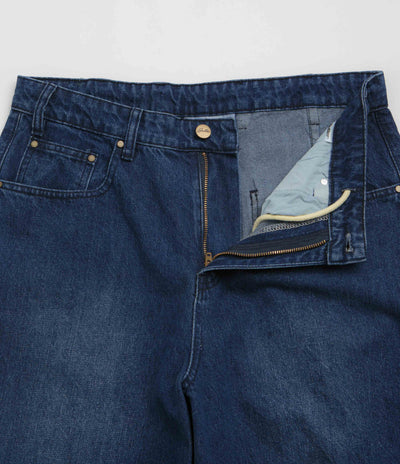 Butter Goods Wide Cut Jeans in Washed Slub Blue