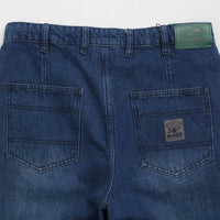 Butter Goods Wide Cut Jeans in Washed Slub Blue thumbnail