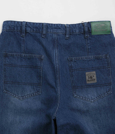 Butter Goods Wide Cut Jeans in Washed Slub Blue