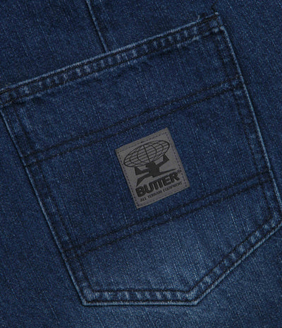 Butter Goods Wide Cut Jeans in Washed Slub Blue