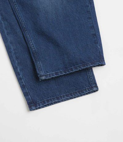 Butter Goods Wide Cut Jeans in Washed Slub Blue
