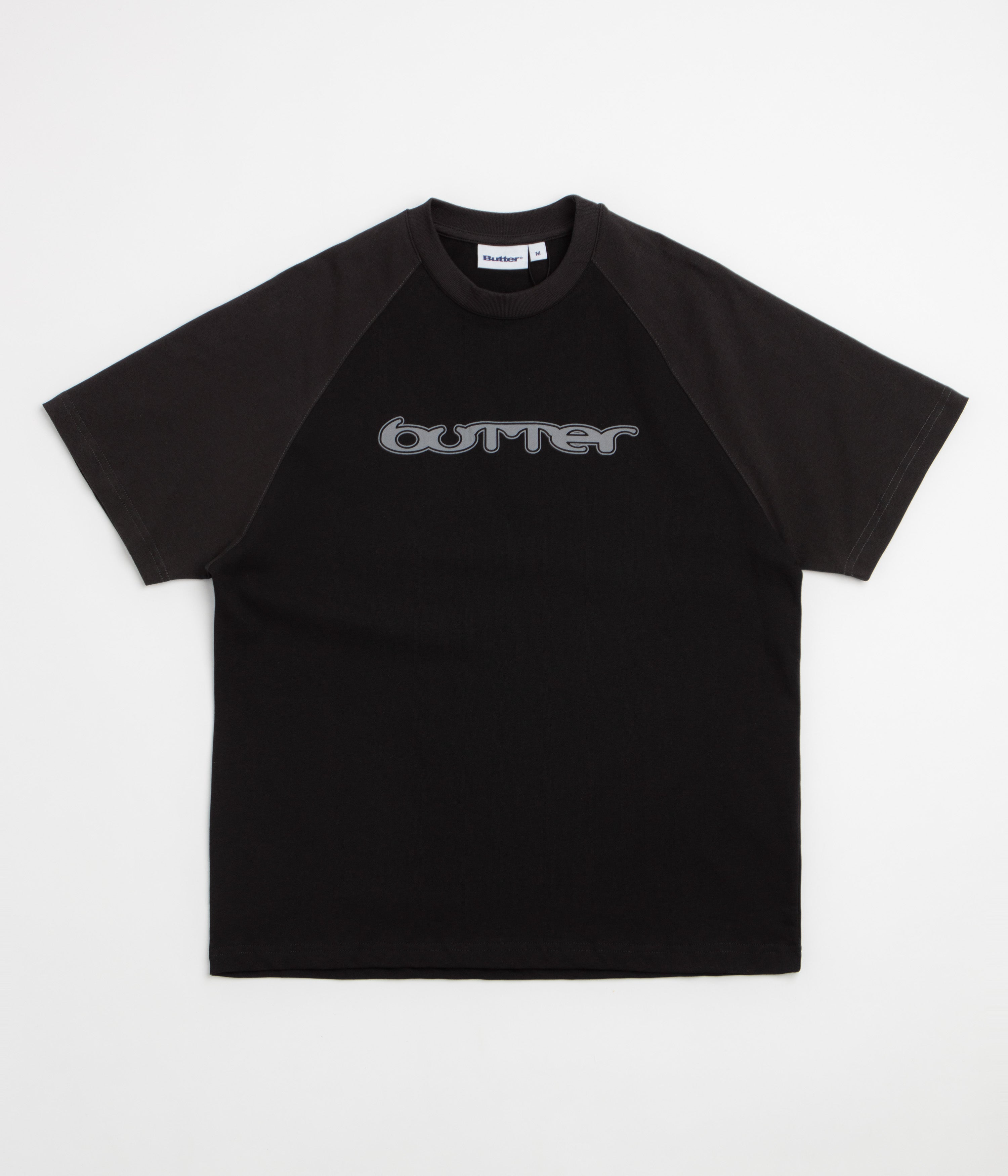 Butter Goods Witness Raglan T-Shirt - Black / Dark Grey