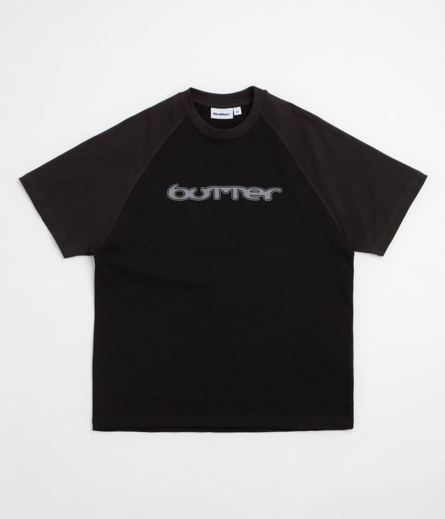 Butter Goods Witness Raglan T-Shirt - Black / Dark Grey