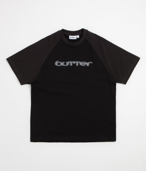 Butter Goods Witness Raglan T-Shirt - Black / Dark Grey