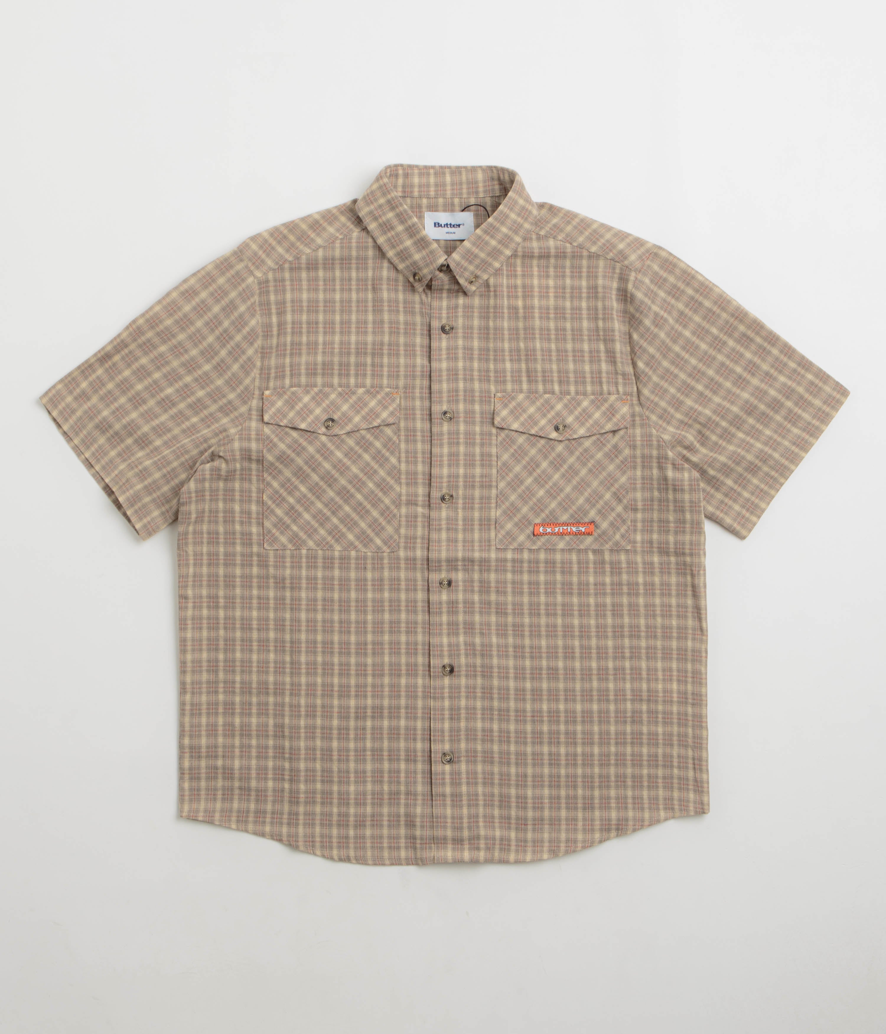 Butter Goods Witness Short Sleeve Shirt in Taupe