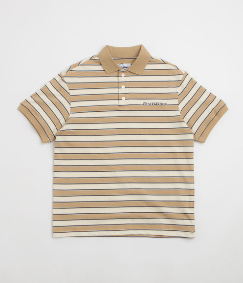 Butter Goods Witness Stripe Polo Shirt - Tan / Ivory