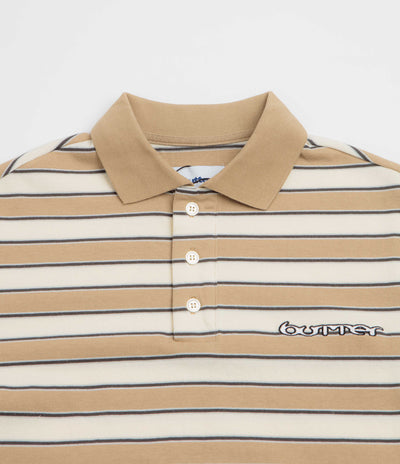 Butter Goods Witness Stripe Polo Shirt - Tan / Ivory