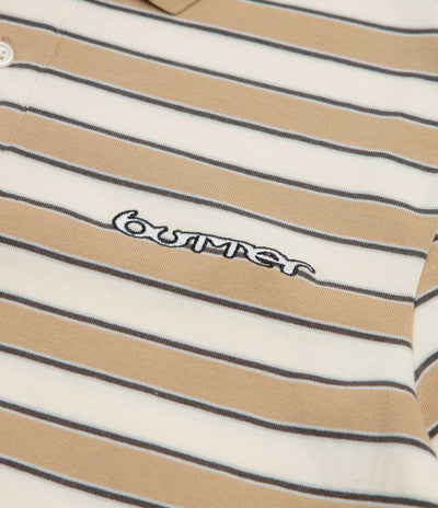Butter Goods Witness Stripe Polo Shirt - Tan / Ivory