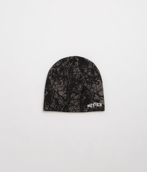 Butter Goods Woods Camo Skully Beanie - Black