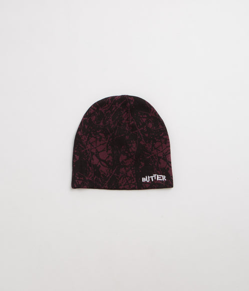 Butter Goods Woods Camo Skully Beanie - Rust