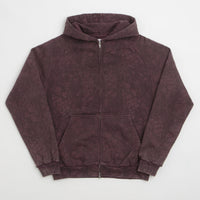 Butter Goods Woods Camo Zip-Thru Hoodie - Washed Burgundy thumbnail