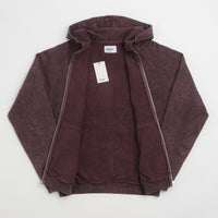 Butter Goods Woods Camo Zip-Thru Hoodie - Washed Burgundy thumbnail