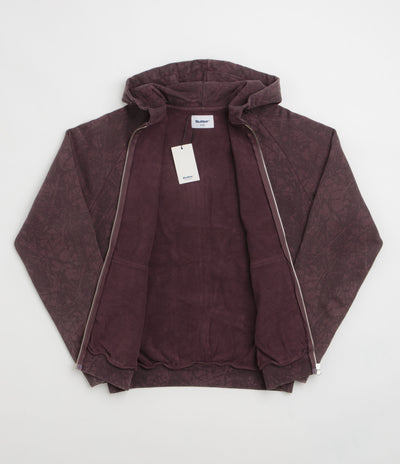 Butter Goods Woods Camo Zip-Thru Hoodie - Washed Burgundy