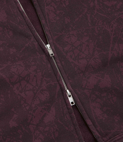 Butter Goods Woods Camo Zip-Thru Hoodie - Washed Burgundy
