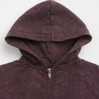 Butter Goods Woods Camo Zip-Thru Hoodie - Washed Burgundy thumbnail