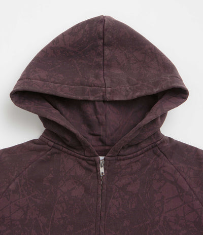 Butter Goods Woods Camo Zip-Thru Hoodie - Washed Burgundy