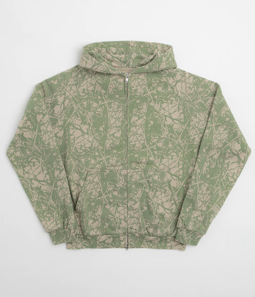 Butter Goods Woods Camo Zip-Thru Hoodie - Washed Sage