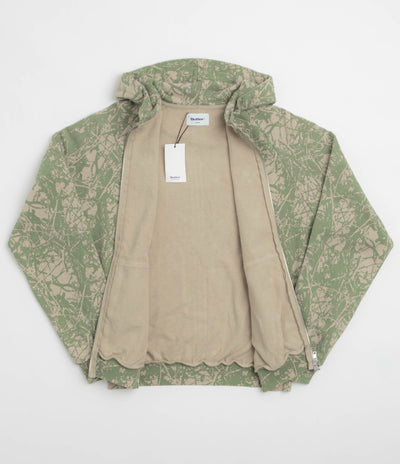 Butter Goods Woods Camo Zip-Thru Hoodie - Washed Sage
