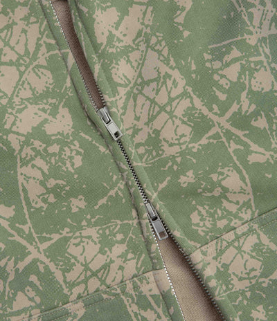 Butter Goods Woods Camo Zip-Thru Hoodie - Washed Sage