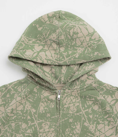 Butter Goods Woods Camo Zip-Thru Hoodie - Washed Sage