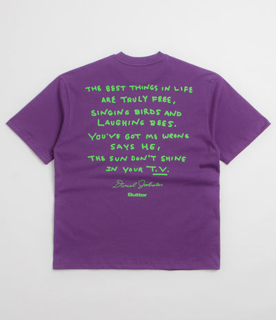 Butter Goods x Daniel Johnston Don't Be Scared T-Shirt in Grape