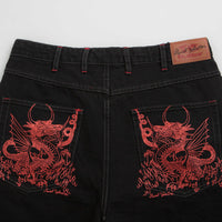 Butter Goods x Daniel Johnston Dragon Denim Shorts - Washed Black thumbnail