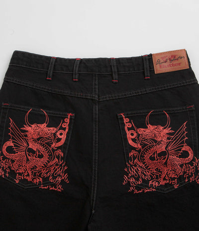 Butter Goods x Daniel Johnston Dragon Denim Shorts - Washed Black