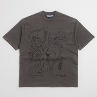 Butter Goods x Daniel Johnston Satan T-Shirt in Black Acid Wash thumbnail