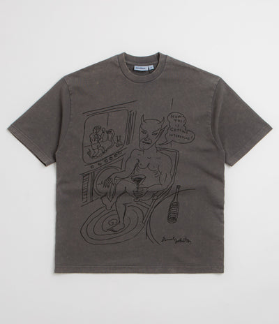 Butter Goods x Daniel Johnston Satan T-Shirt in Black Acid Wash