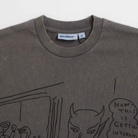 Butter Goods x Daniel Johnston Satan T-Shirt in Black Acid Wash thumbnail